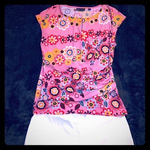 Ruched, peep hole neckline blouse